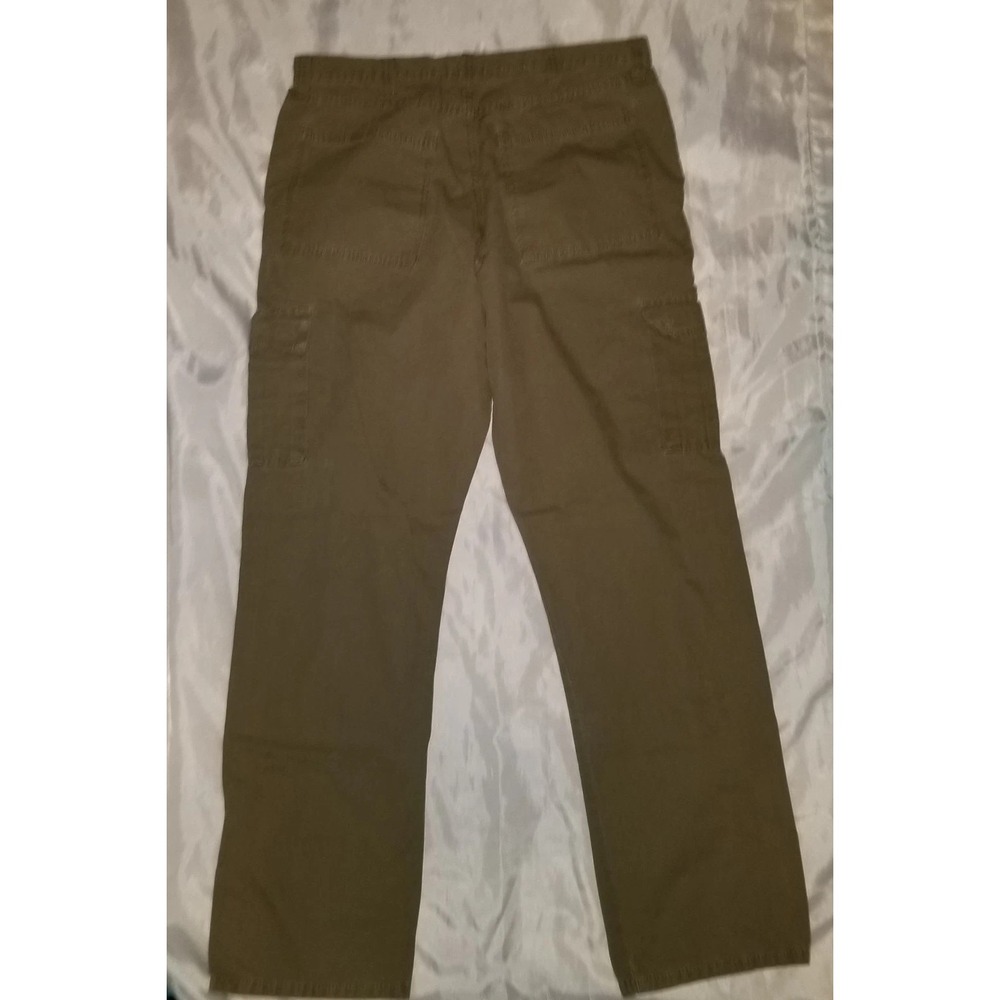 Wrangler Ripstop Khaki Cargo Hiking Pants Men Size 36x34 Straight Brown/Tan 2057 - Picture 2 of 3